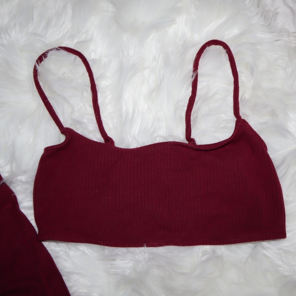 Free People Golden Hour Burgundy Skirt Set - Picture 8 of 13